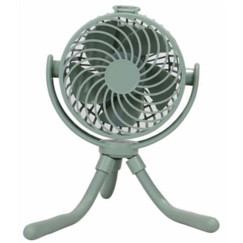 Mainstays 4" New 3-speed Portable Rechargeable Fan with Flexible Tripod and Digital Display, Green