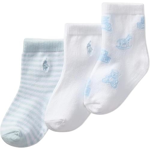Polo Ralph Lauren Baby Classic Socks-3 Pair Pack-Soft Cable and Tossed Cotton