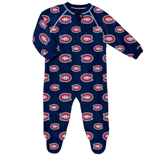 Newborn Montreal Canadiens Logo Print Raglan Romper - Size Newborn