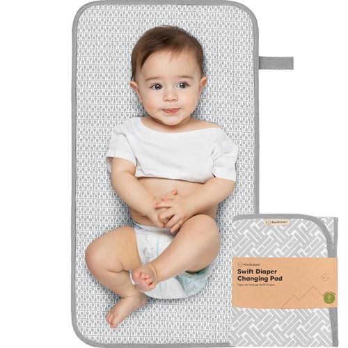 Portable Diaper Changing Pad - Waterproof Foldable Baby Changing Mat - Travel Diaper Change Mat - Lightweight Changing Pads for Baby - Baby Changer - Machine Washable (Gray Mod)