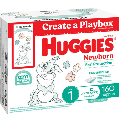 Huggies Newborn Nappies Size 1 (160 pack)