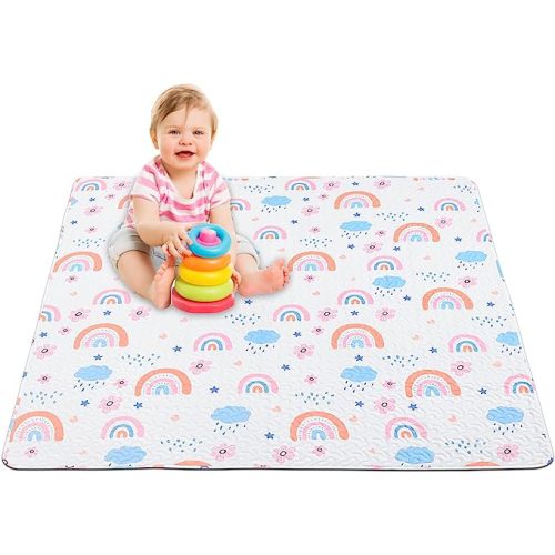 Amazon.com : Machine Washable Baby Floor Play Mat 50x50”, Non Slip One-Piece Baby Crawling Mats for Tummy Time, Portable Playpen Mat Playmat for Babies Infants and Toddlers : Baby