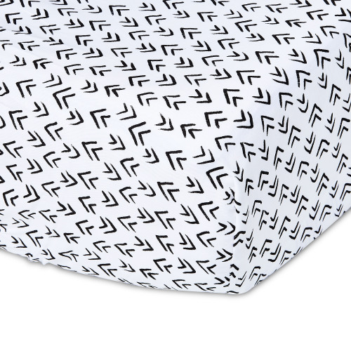 Parent's Choice 100% Cotton Infant Fitted Crib Sheet, Black & White Geo