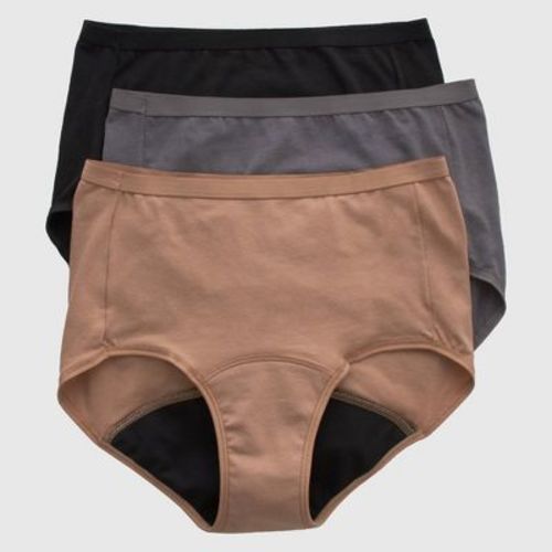 Hanes Women's 3pk Comfort Period Briefs, Moderate Leaks - Neutrals 8