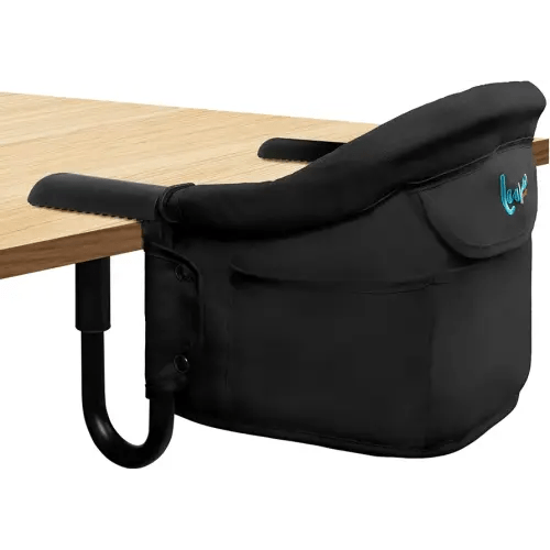 Hook on High Chair,Portable Foldable High Chair for Babies 6-36 Months, Includes Storage Bag (Black)