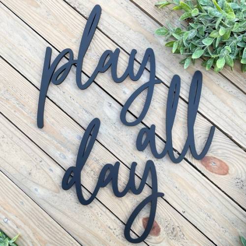 Play All Day Sign Playroom Nursery Decor Sign Kids Room Wall - Etsy