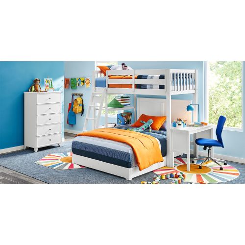 Preston Place White Colors,White Twin/Full Loft Bed