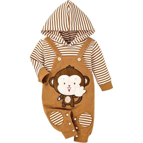 Baby Boy Girl Clothes Long Sleeve Outfits Fall/Winter Baby Romper Ribbed Hoodie Clothing
