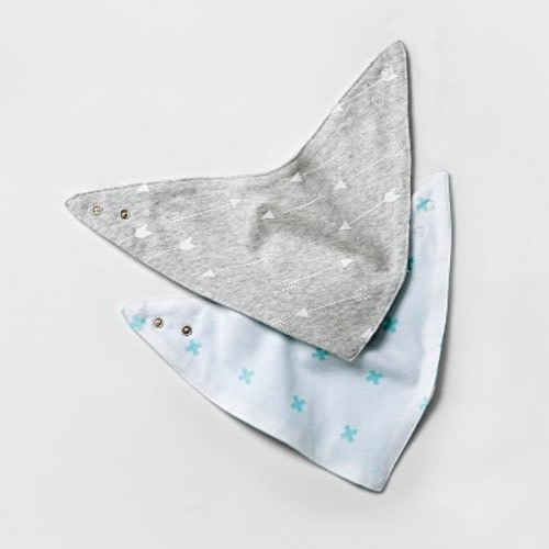 Baby Boys' 2pk Bandana Bib Cloud Island™ - Gray/White