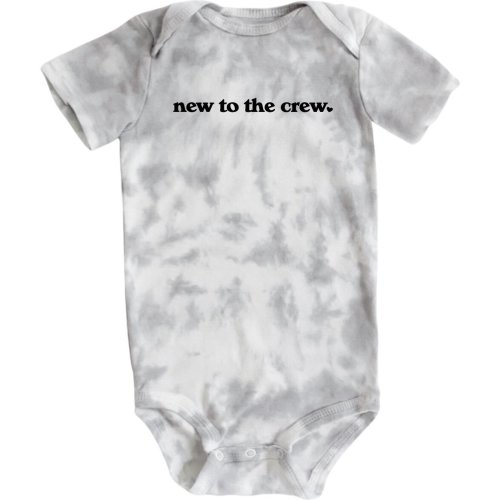 New To The Crew Onesie, Gray/White - Bffs & Babes Rompers | Maisonette