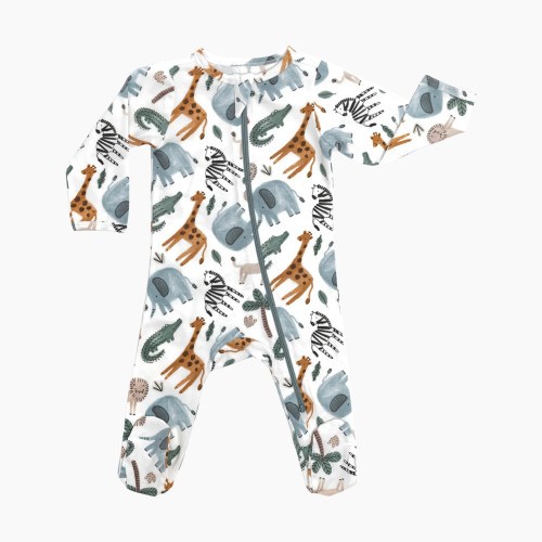 Norani Organic Baby Footie - Safari, 3-6 M