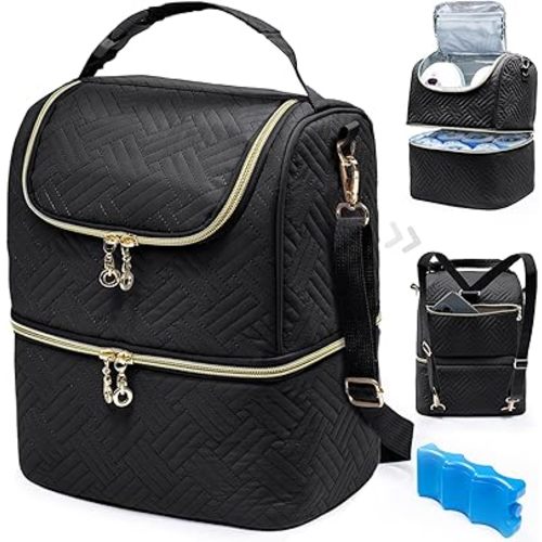 Mam Breastmilk Storage Bag with Ice Pack - Cooler for 6 Bottles Up to 9 Ounce - Insulated Bottle Bag for Daycare