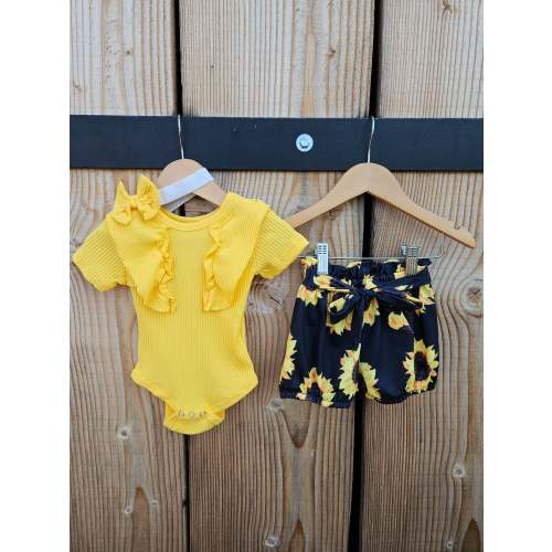 Sunflower Bubble Short Set – Country Chic Baby Co