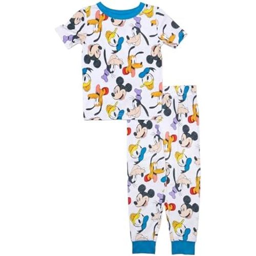 Disney Boys' 2-Piece Snug-fit Viscose Pajama Set, Soft & Cute for Kids