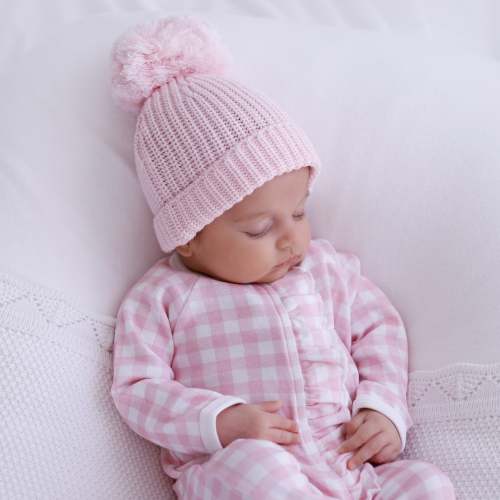 Knitted Baby Beanie Pretty Pink
