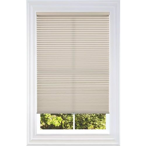 BlindsAvenue Cellular Honeycomb Cordless Shade, 9/16" Single Cell, Light Filtering, (Fawn, 18" W x 48" H)