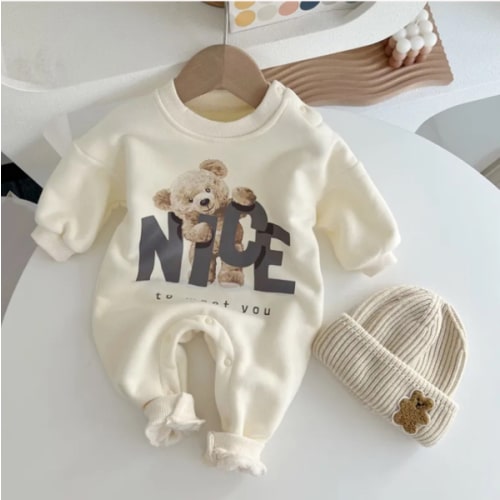Baby Newborn Bear Warm Romper