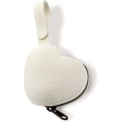 Squooshi Heart Pacifier Holder Case | BPA Free Silicone | Attaches to Strollers & Diaper Bags
