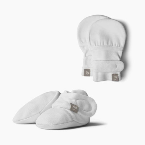 Goumi Kids Stay on Baby Mitts + Boots Bundle - Desert Mist, 0-3 Months