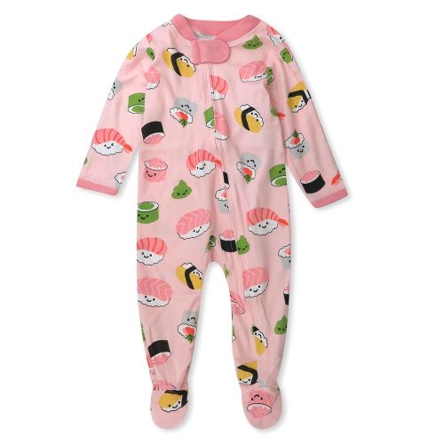 HonestBaby Sleep & Play Footed One-Piece Pajama Sleeper 100% Organic Cotton, Baby Girls