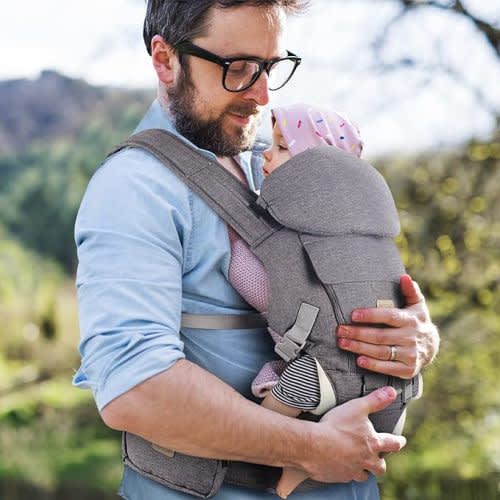 Upgraded - Baby - Carrier, 6-in-1 Baby Carrier with Waist Stool-FRUITEAM Baby Carrier with Great Head Support, One Size Fits All -Adapt to Newborn, Baby Hip Carrier for Breastfeeding, Infant & Toddler - Light Gray