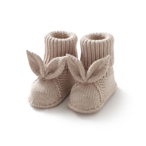 Wugugu Baby Booties Newborn First Walkers Soft Knit Boots Warm Knitted Crib Shoes for Boy Girl Crochet Infant Sock