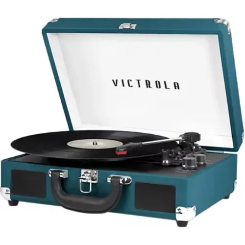 Victrola Vintage 3 Speed Bluetooth Portable Suitcase Record Player with Built-in Speakers | Shop Now