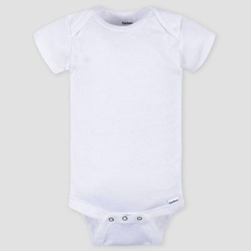 Gerber Baby 9pk Short Sleeve Onesie - White 0-3M