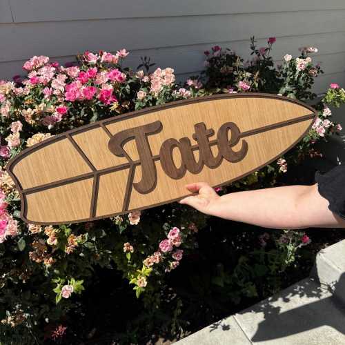 Personalized Surfboard Name Sign Custom Beach Nursery Decor Baby Shower Gift Idea Coastal Kids Room Wall Art Ocean Theme Wood Surfboard Kids