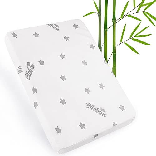 Pack and Play Mattress Topper Fits For Graco & Baby Trend &Pamo Babe Playard, Waterproof Bamboo Dual Sided (Firm for Babies) & Soft Foam (for Toddlers) Playard Mattress Pad, Foam Baby Playpen Mattress
