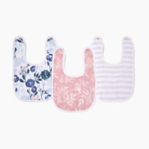 Aden + Anais Essentials Cotton Muslin Snap Bib (3 Pack) - Flowers Bloom