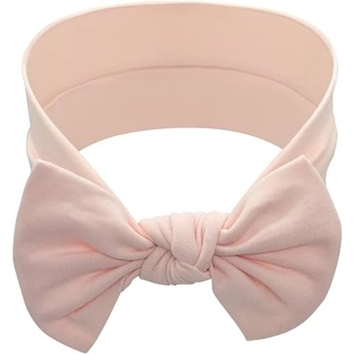 Baby Girl Headbands-Infant,Toddler Cotton Handmade Hairbands with Bows Child Hair Accessories (Powder Pink)