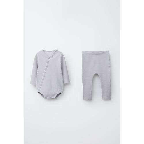 WAFFLE BODY AND LEGGING PACK - Pearl gray | ZARA United States