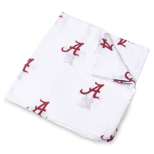 Alabama Crimson Tide Three Little Anchors Infant 47'' x 47'' Muslin Swaddle Blanket - White