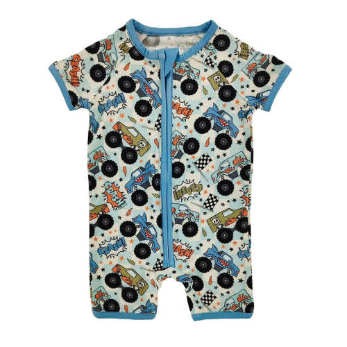 Crash Monster Trucks Bamboo Short Romper