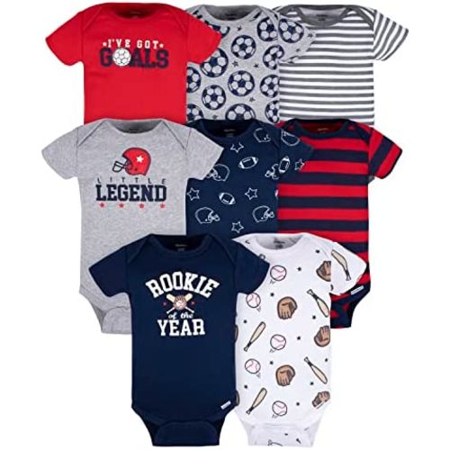 Gerber Baby Boys' 8-Pack Short Sleeve Onesies Bodysuits