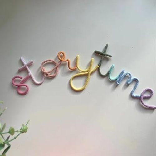 Curved pastel colours storytime wall sign for nursery, kids room, reading corner or library, bookworm gift idea wall sign Decorative Signs & Plaques (Storytime)