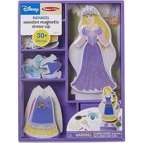 Melissa & Doug Disney Rapunzel Magnetic Dress-Up Wooden Doll Pretend Play Set (30+ pcs)