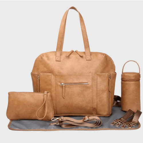 Chelsea Convertible - Tan - Hannah and Henry USA Diaper Backpack