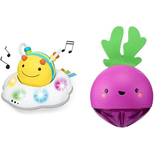 Skip Hop Baby Crawl Toys - 3-Stage Developmental Bee & Motion-Activated Musical Beetbox Ball
