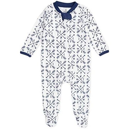 HonestBaby Sleep & Play Footed One-piece Pajama Sleeper 100% Organic Cotton, Baby Boys