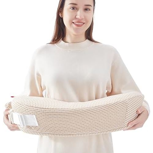 Nursing Pillow Support for Mom and Baby Girl Boy, Large Essential Deluxe Nursing Pillow with Waterproof Lining Cover for Breastfeeding and Bottle Feeding, Memory Foam, Beige