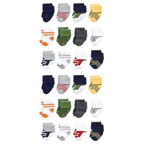 Luvable Friends Cotton Rich Baby Terry Socks 24-Pack, Athletic, 0-6 Months