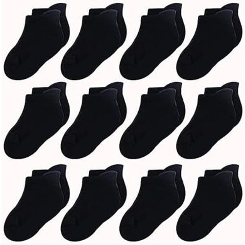 CozyWay Ankle Style Socks for Little Girls & Boys, Infants, Toddlers, Children - 12 Pairs