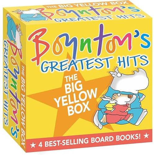 Boynton's Greatest Hits The Big Yellow Box (Boxed Set): The Going to Bed Book; Horns to Toes; Opposites; But Not the Hippopotamus Board book – September 1, 1999