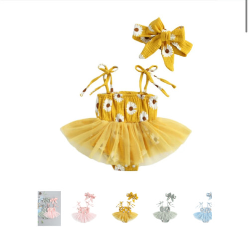 DAISY Tutu Romper with Headband - Hazel & Bo