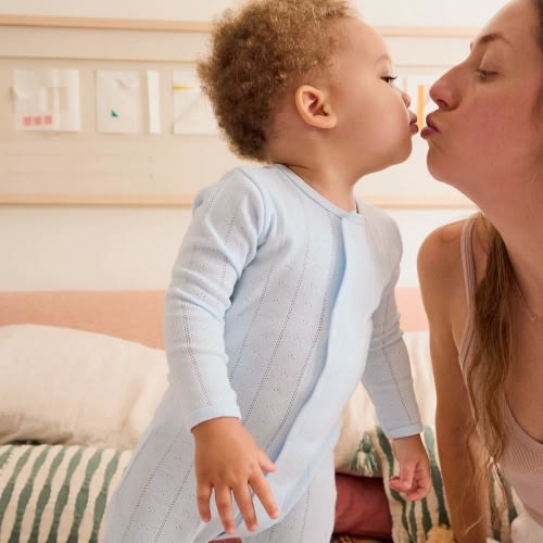 love lines blue organic cotton pointelle magnetic parent favorite foot – Magnetic Me