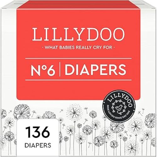 Diapers - Size 6 (29+ lbs), Monthly Supply (136 Count), Skin-Friendly, Ultrasoft & Absorbent Baby Diapers
