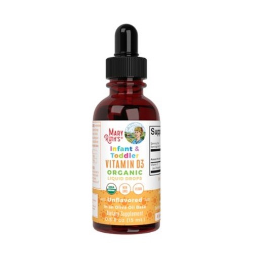 MaryRuth's Infant & Toddler Vitamin D3 Drops, Unflavored, Org, 0.5 oz