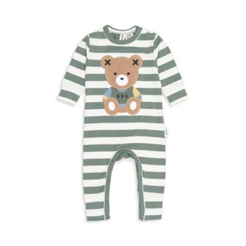Boys' Teddy Hux Cotton Blend Bear Appliqu&eacute; Stripe Coverall - Baby